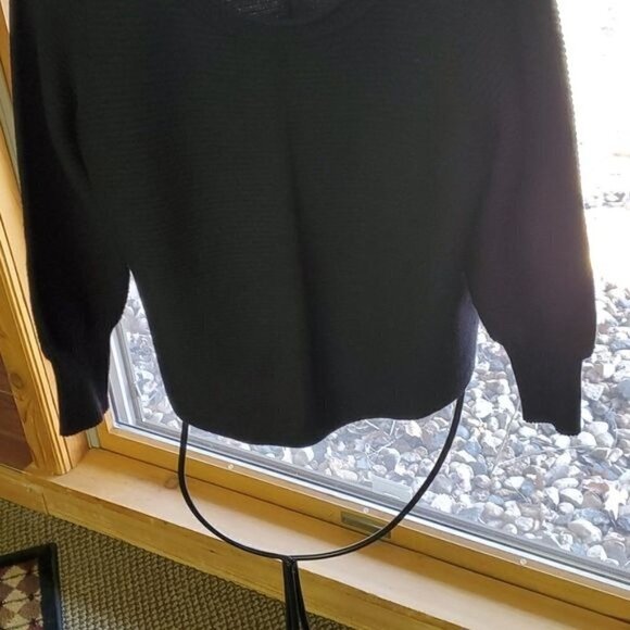 Cyrus‎ Black Knitted Nylon & Rayon Long Sleeve Sz PM Sweater - Picture 3 of 8